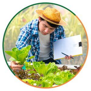 Aquaponics Courses-Books Eye Glasses Icon Aquaponic Student working with Plants